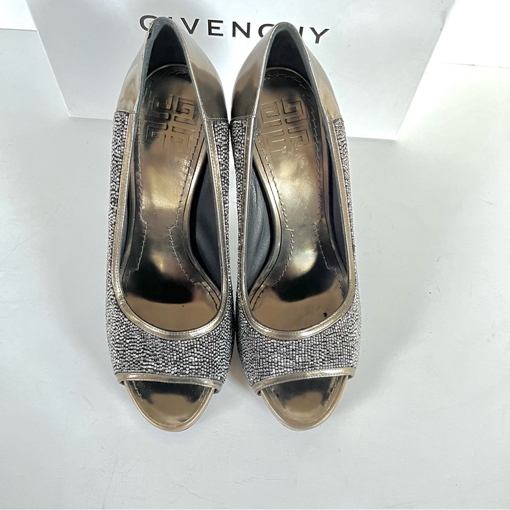Givenchy metallic green gold gray heels size 37.5 - Picture 7 of 13